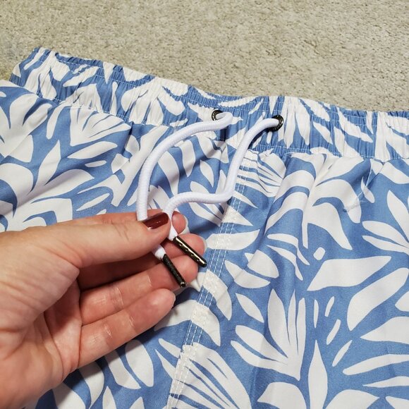 ALLFENIX Botanical Cabana Swim Trunks 5.5" Mesh Liner Powder Blue Men's Medium - Picture 2 of 13